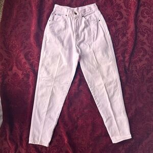 Vintage 80s Chic Pale Pink High Waist Mom Jeans Tapered USA